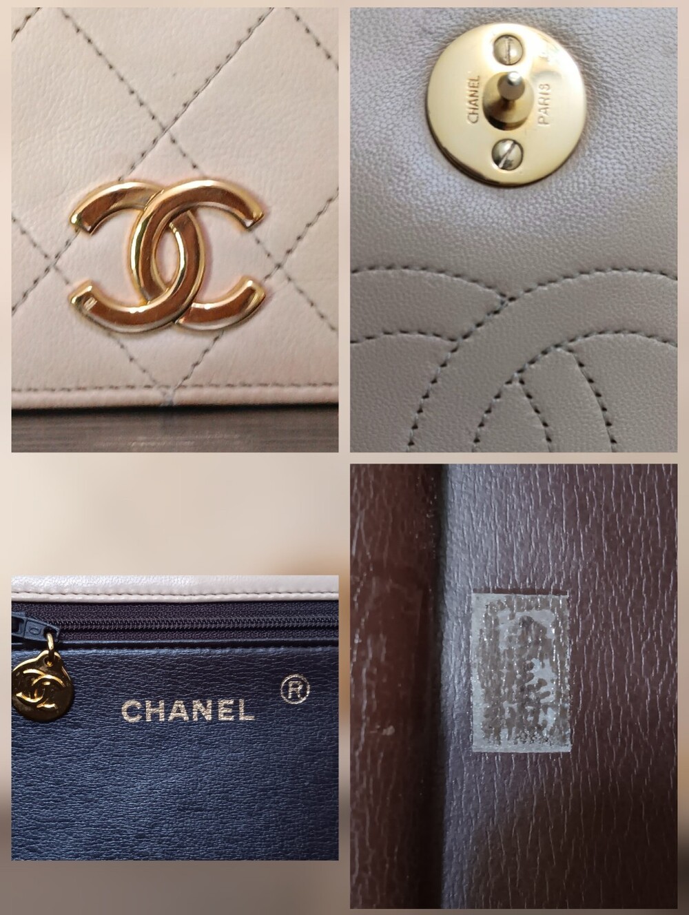 Chanel ✨️ Vintage Medium Full Flap Cream Beige Lambskin 24K GHW - Picture 11 of 15